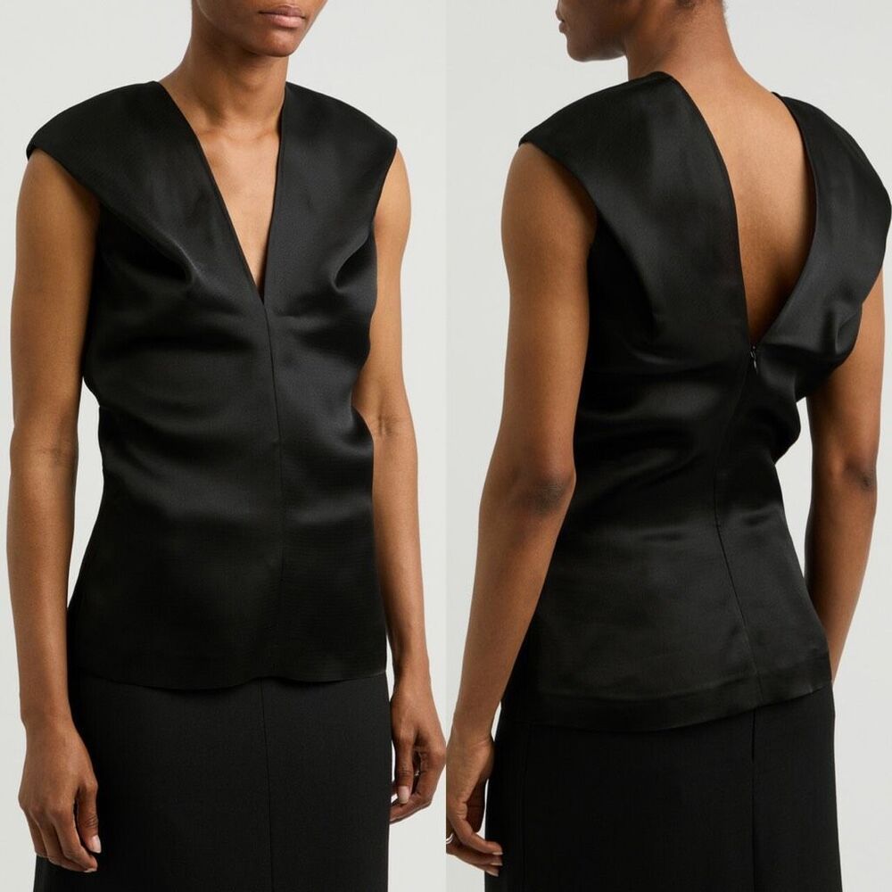 Khaite Ami Silk-gazar top Black Size US 0 $1580